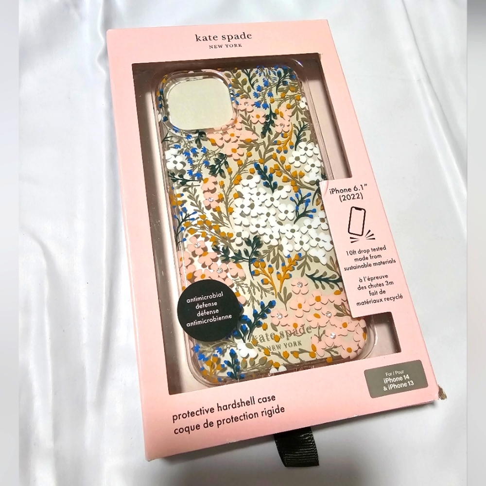 Kate Spade New York iPhone 13 and 14 Case, Compatible with Wireless Charging